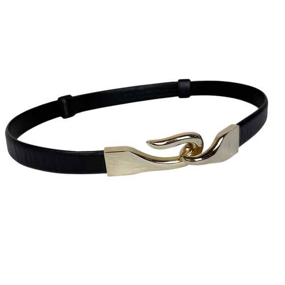 Chico's Accessories - Chico’s Black Leather Double Hook Adjustable Belt Size Small/ Medium